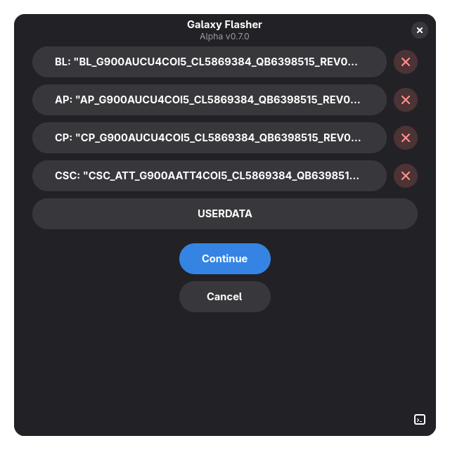 A screenshot of the Select Files Page.