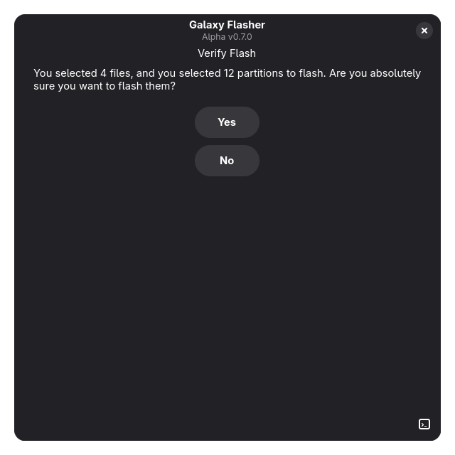 A screenshot of the Verify Flash Page.