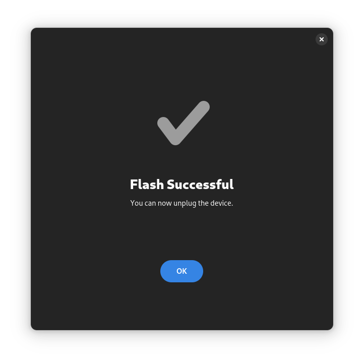 A screenshot of the Flash Successful Page.