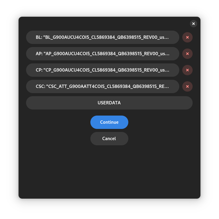 A screenshot of the Select Files Page.