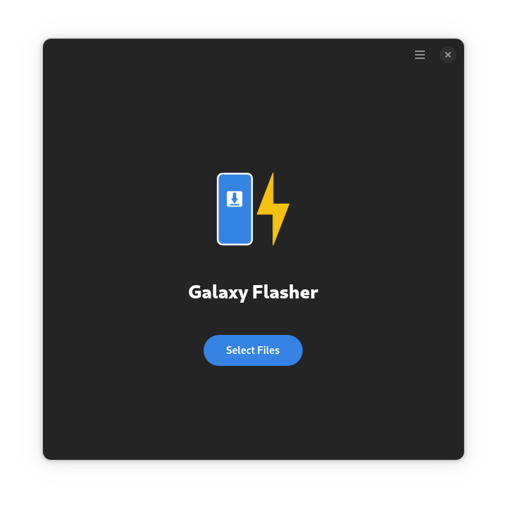 A screenshot of Galaxy Flasher.